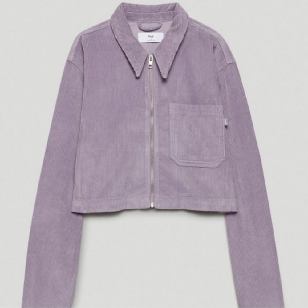 Aritzia TNA Dixon Corduroy Cropped Jacket Purple Ash - Picture 10 of 16